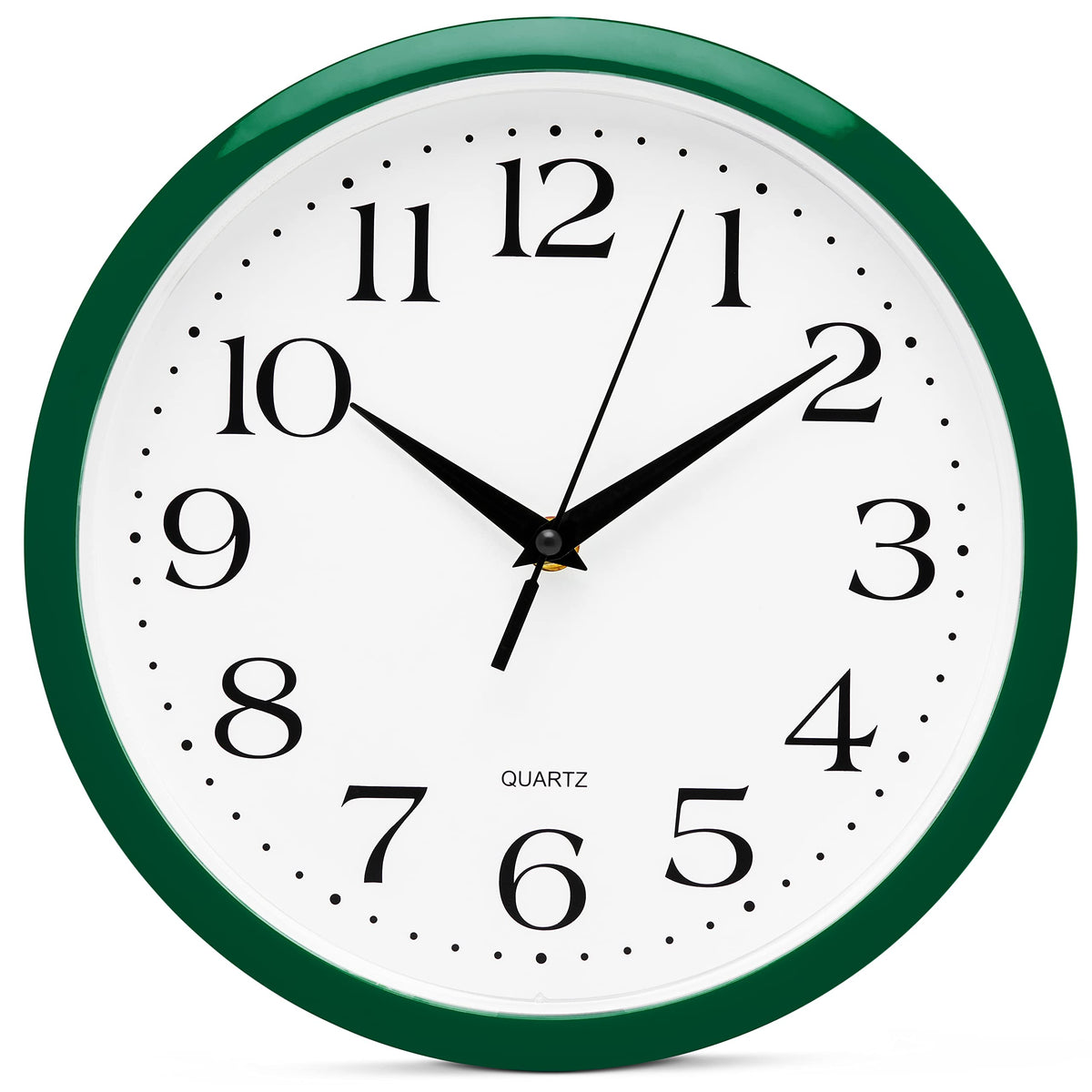 Bernhard Products White Wall Clock Silent Non Ticking 10 Inch Quality Quartz Battery Operated Round Easy to Read Home/Kitchen/Office/Classroom/School Clocks