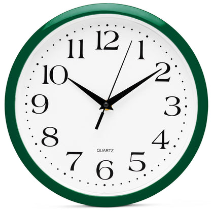 Bernhard Products White Wall Clock Silent Non Ticking 10 Inch Quality Quartz Battery Operated Round Easy to Read Home/Kitchen/Office/Classroom/School Clocks