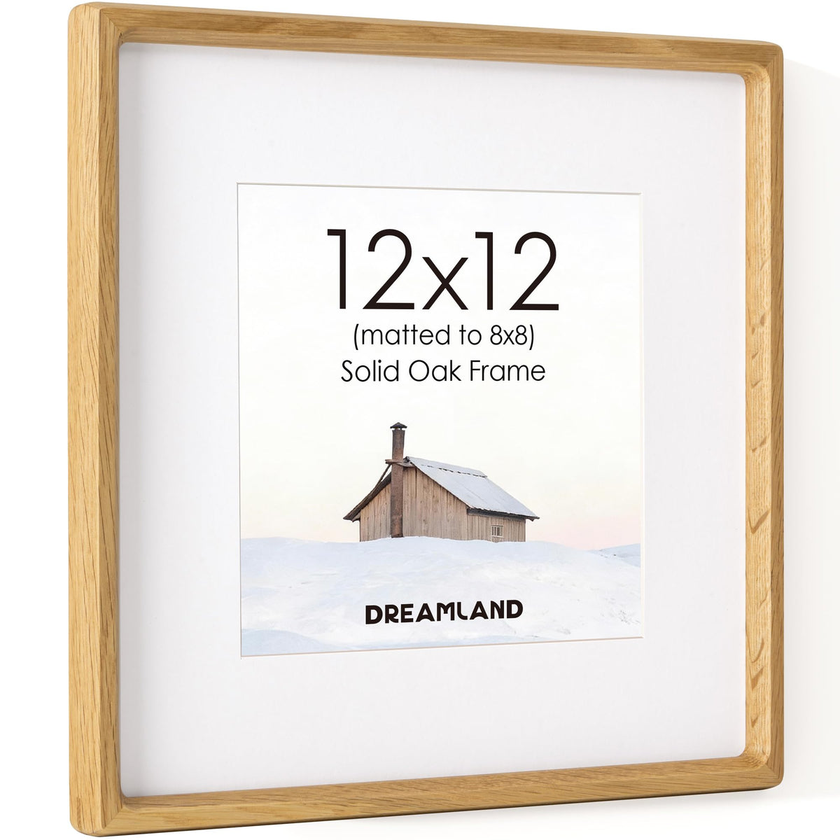 Dreamland 8x10 Picture Frame, USA-Sourced Oak Wood Photo Frames with HD Tempered Glass, 8 x 10 Wooden Frame Matted to 5 x 7, 8x10 Frames Handcrafted Rounded Corner for Tabletop or Wall Display