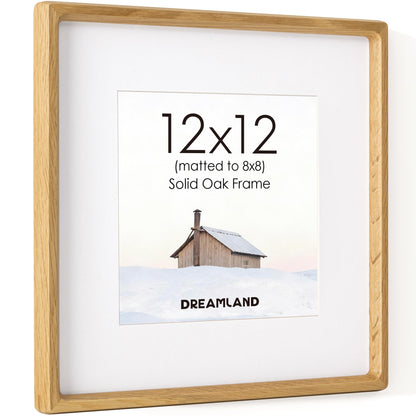 Dreamland 8x10 Picture Frame, USA-Sourced Oak Wood Photo Frames with HD Tempered Glass, 8 x 10 Wooden Frame Matted to 5 x 7, 8x10 Frames Handcrafted Rounded Corner for Tabletop or Wall Display