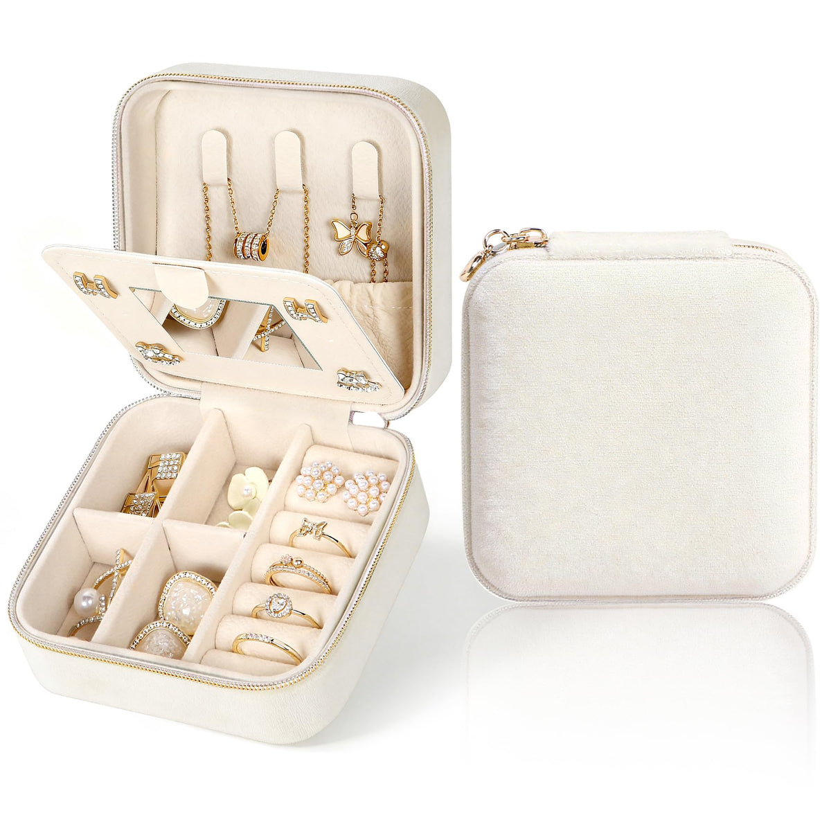 MFXIP Travel Jewelry Case Small Jewelry Box Jewelry Organizer Storage Case