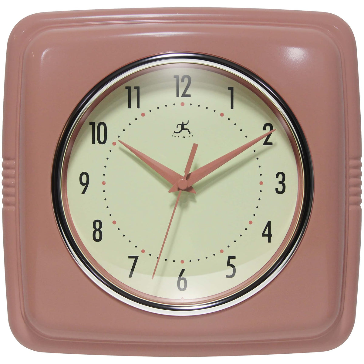 Infinity Instruments Retro Wall Clock for Living Room – Silent