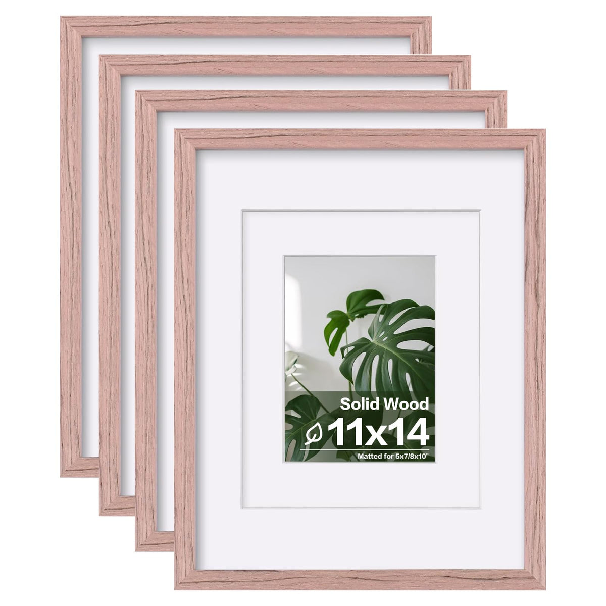 Egofine 8x10 Picture Frames Set of 4, Made of Solid Wood Covered by Plexiglass 4x6 and 5x7 with Mat or 8x10 without Mat, for Table Top Display and Wall Mounting Photo Frame White