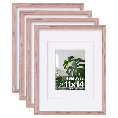 Egofine 8x10 Picture Frames Set of 4, Made of Solid Wood Covered by Plexiglass 4x6 and 5x7 with Mat or 8x10 without Mat, for Table Top Display and Wall Mounting Photo Frame White