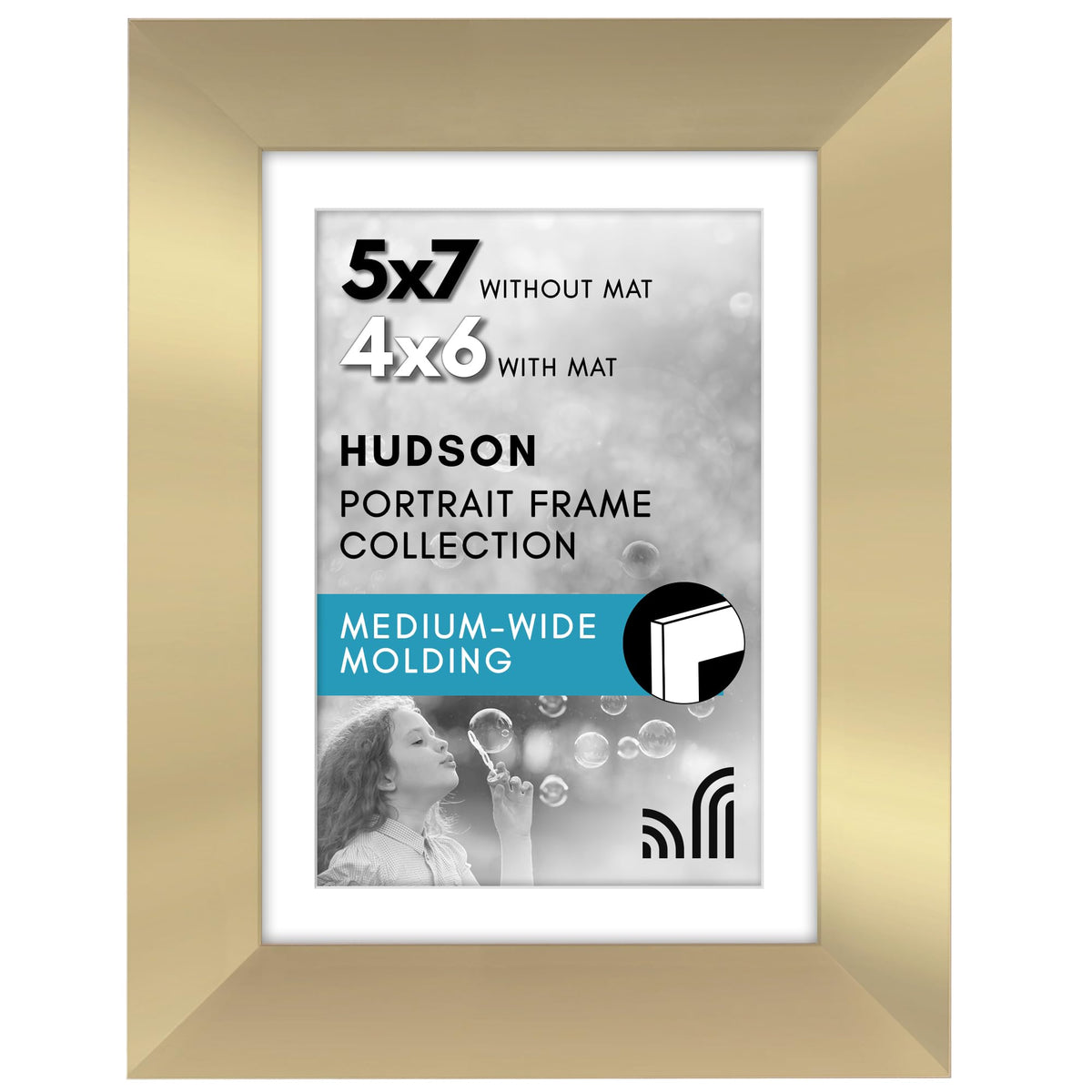 Americanflat 22x28 Poster Frame - Matted to 18x24 - Engineered Wood - Black