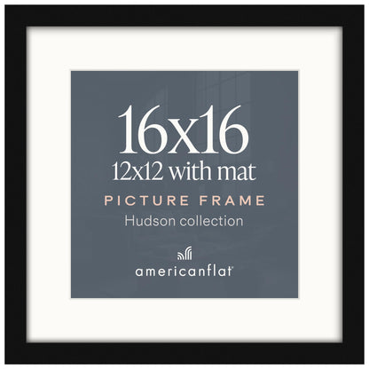 Americanflat 22x28 Poster Frame - Matted to 18x24 - Engineered Wood - Black