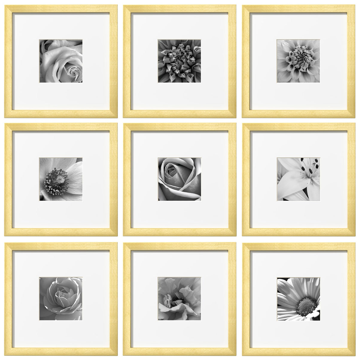 eletecpro Picture Frames Set of 9, 12x12 in, Acrylic Cover, Black