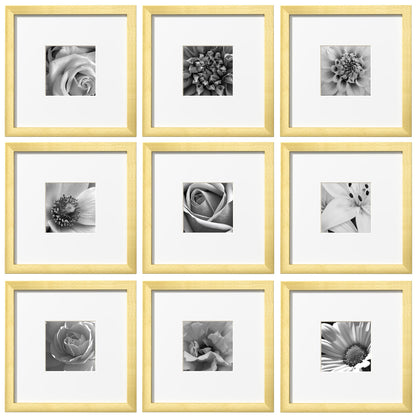 eletecpro Picture Frames Set of 9, 12x12 in, Acrylic Cover, Black