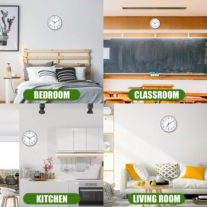 QPEUIM Wall Clock 12 Inch Wall Clocks Non-Ticking Battery Operated with Stereoscopic Dial Ultra-Quiet Movement Quartz for Office Classroom School Home Living Room Bedroom Kitchen