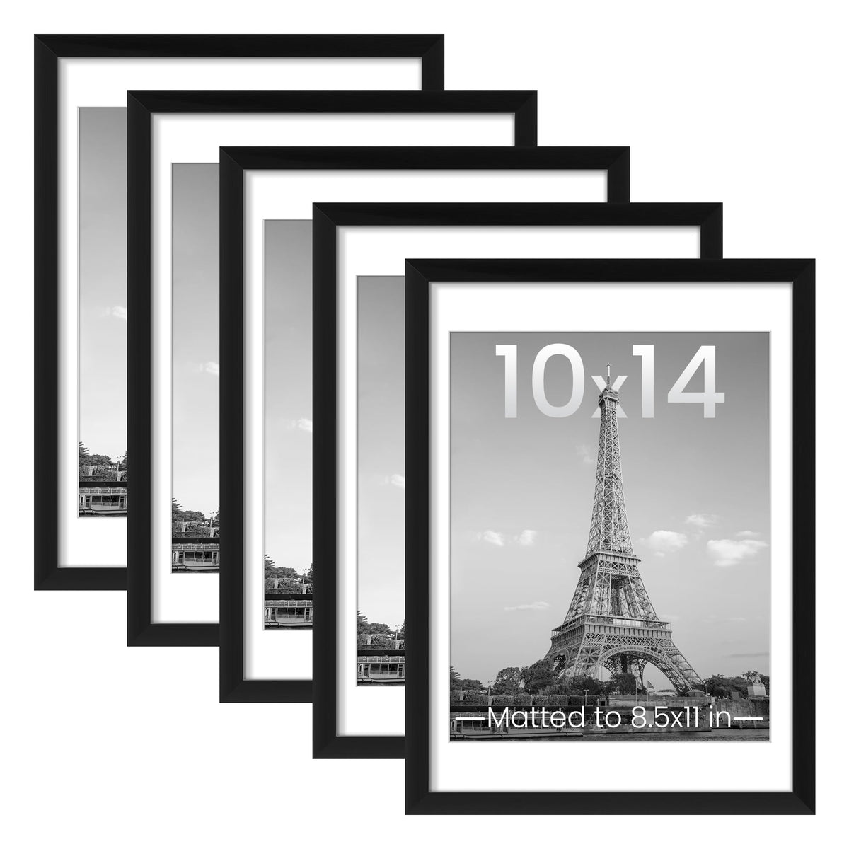 upsimples 8x10 Picture Frames, Gallery Wall Frames Set of 5, Black