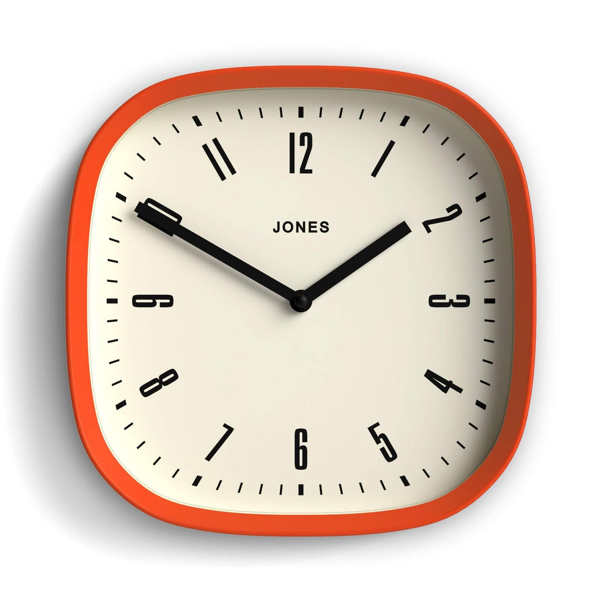 JONES CLOCKS® Marvel wall Clock | Retro Rounded Square Clock | 10" | Black