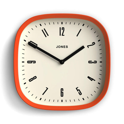 JONES CLOCKS® Marvel wall Clock | Retro Rounded Square Clock | 10" | Black