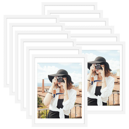 Picrit 8x10 Picture Frame Set of 12, Modern Gallery Wall Frames, Black