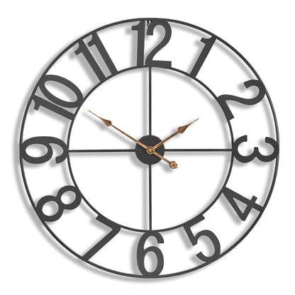 Sorbus Large Wall Clock, Metal Frame, Battery Powered (24 Inch, Bronze)