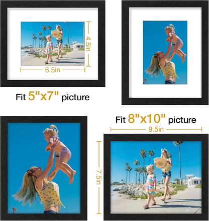 Vittanly 8x10 Picture Frames Set of 9 for Wall or Tabletop Display, Black