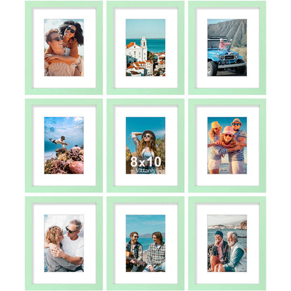 Vittanly 8x10 Picture Frames Set of 9 for Wall or Tabletop Display, Black