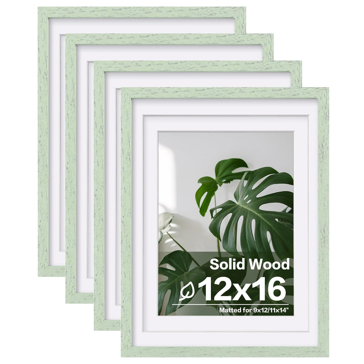Egofine 8x10 Picture Frames Set of 4, Made of Solid Wood Covered by Plexiglass 4x6 and 5x7 with Mat or 8x10 without Mat, for Table Top Display and Wall Mounting Photo Frame White