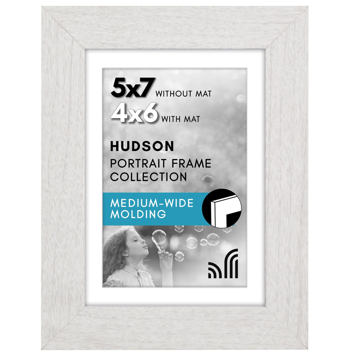 Americanflat 22x28 Poster Frame - Matted to 18x24 - Engineered Wood - Black
