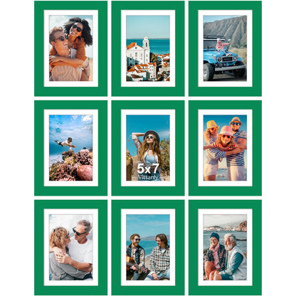Vittanly 8x10 Picture Frames Set of 9 for Wall or Tabletop Display, Black
