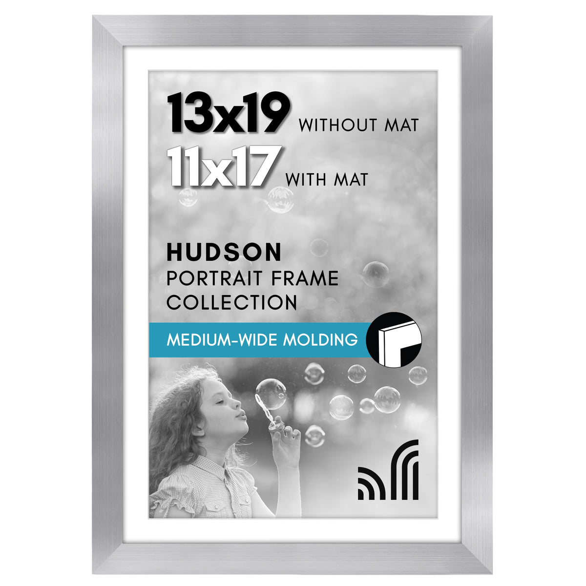 Americanflat 22x28 Poster Frame - Matted to 18x24 - Engineered Wood - Black