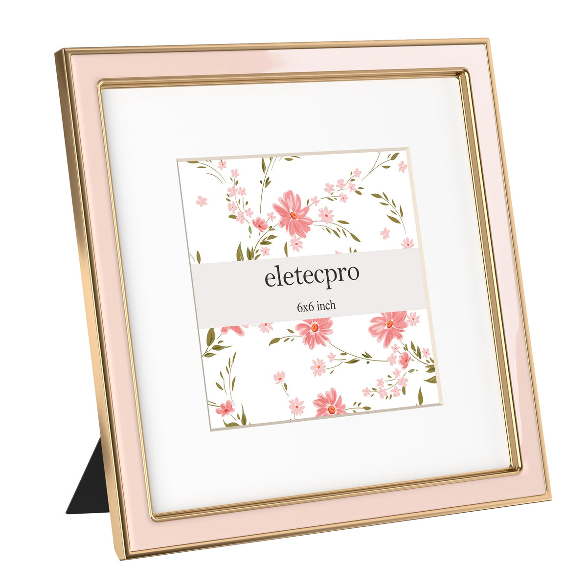 eletecpro 4x6 Enamel Picture Frame with Real Glass Cover, Pink, 1-Pack