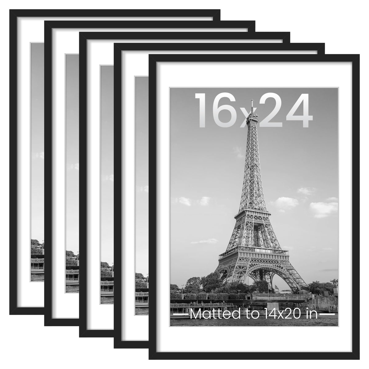 upsimples 8x10 Picture Frames, Gallery Wall Frames Set of 5, Black