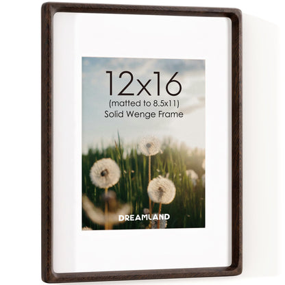Dreamland 8x10 Picture Frame, USA-Sourced Oak Wood Photo Frames with HD Tempered Glass, 8 x 10 Wooden Frame Matted to 5 x 7, 8x10 Frames Handcrafted Rounded Corner for Tabletop or Wall Display