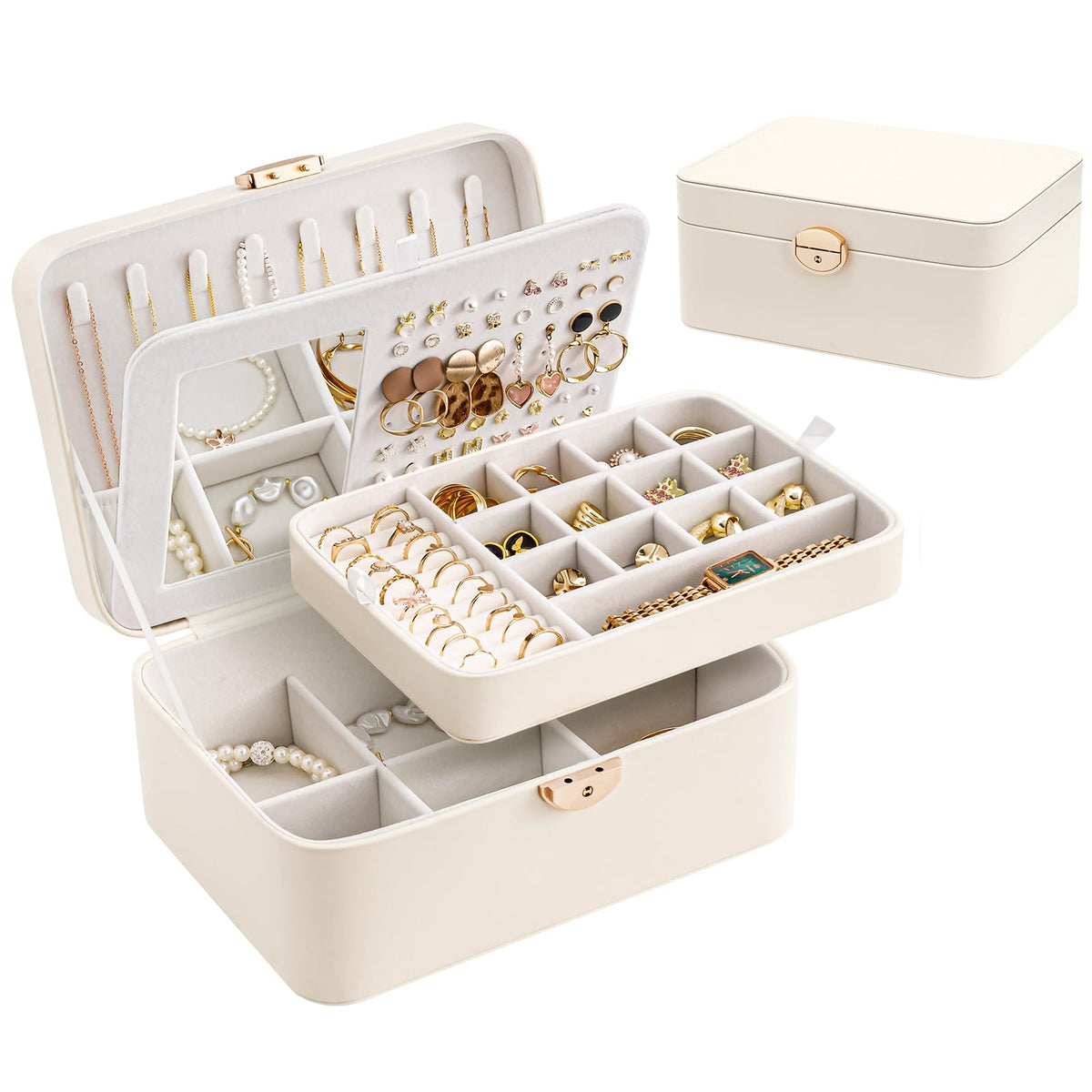 Lolalet 2 Layer Jewelry Box for Teen Girls & Young Women