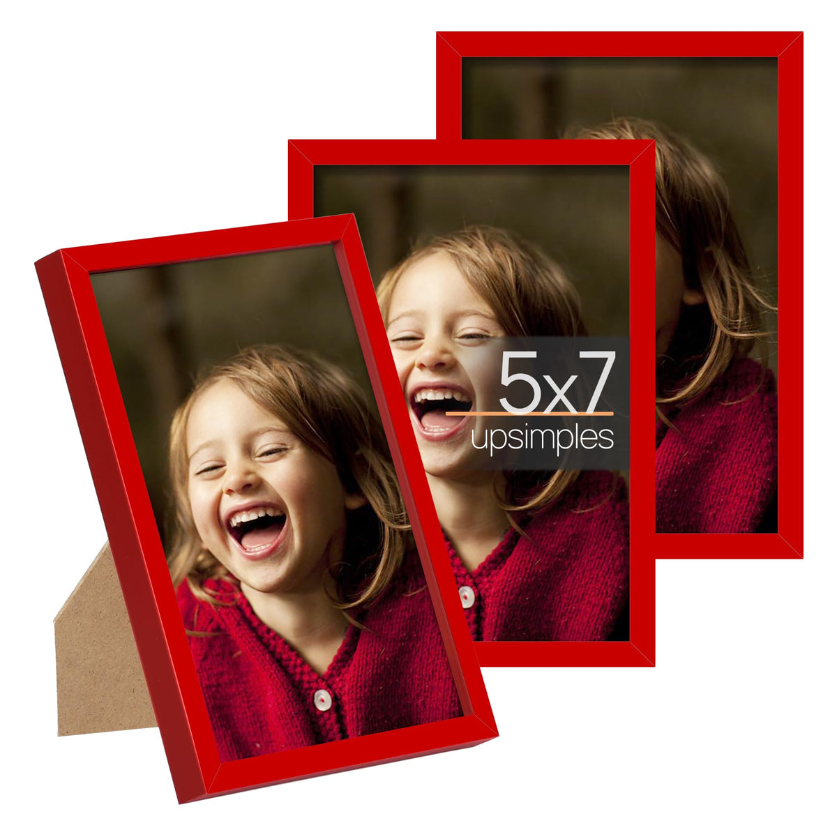 upsimples 4x6 Picture Frame Glass, Thin Border, Black Photo Frames, 3 Pack