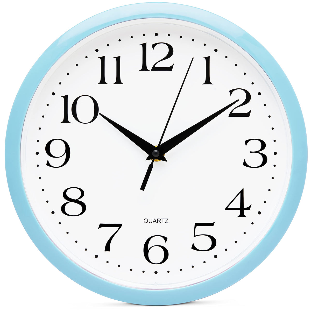 Bernhard Products White Wall Clock Silent Non Ticking 10 Inch Quality Quartz Battery Operated Round Easy to Read Home/Kitchen/Office/Classroom/School Clocks