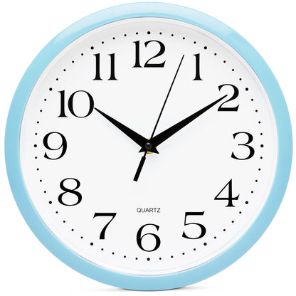 Bernhard Products White Wall Clock Silent Non Ticking 10 Inch Quality Quartz Battery Operated Round Easy to Read Home/Kitchen/Office/Classroom/School Clocks