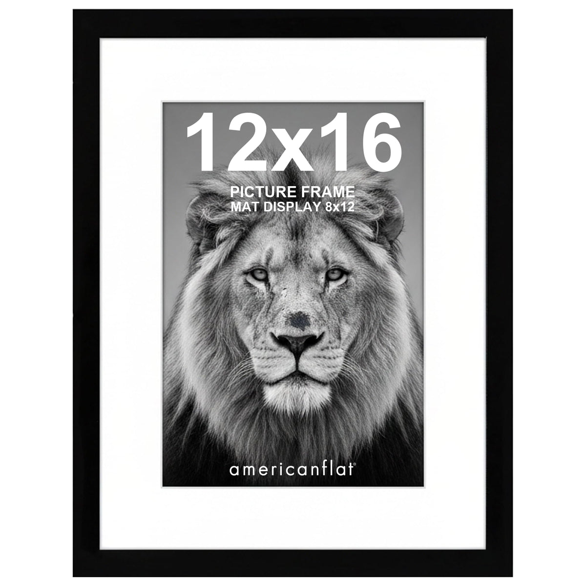 Americanflat 11x14 Picture Frame - Matted to 8x10 - Engineered Wood - Black