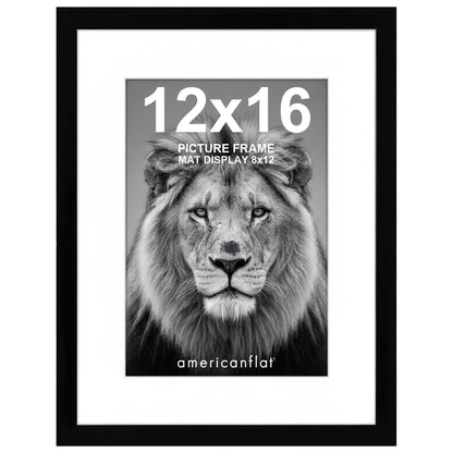 Americanflat 11x14 Picture Frame - Matted to 8x10 - Engineered Wood - Black