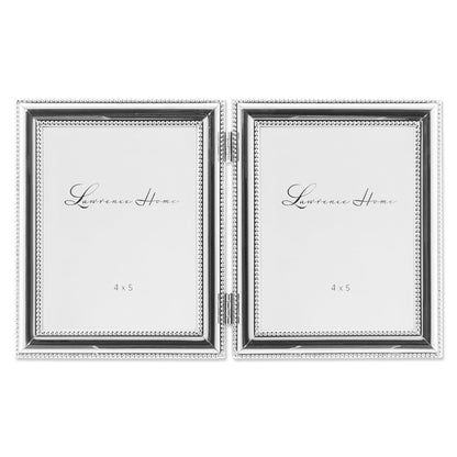 Lawrence Frames 510780 8x10 Metal Picture Frame Silver-Plate with Delicate Beading