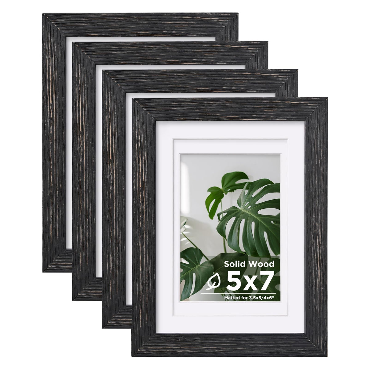 Egofine 8x10 Picture Frames Set of 4, Made of Solid Wood Covered by Plexiglass 4x6 and 5x7 with Mat or 8x10 without Mat, for Table Top Display and Wall Mounting Photo Frame White