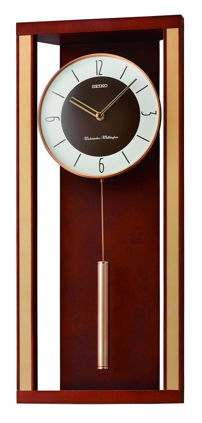 SEIKO Modern & Sophisticated Wall Clock with Pendulum and Dual Chimes