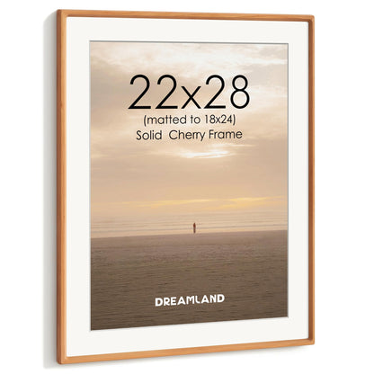 Dreamland 8x10 Picture Frame, USA-Sourced Oak Wood Photo Frames with HD Tempered Glass, 8 x 10 Wooden Frame Matted to 5 x 7, 8x10 Frames Handcrafted Rounded Corner for Tabletop or Wall Display