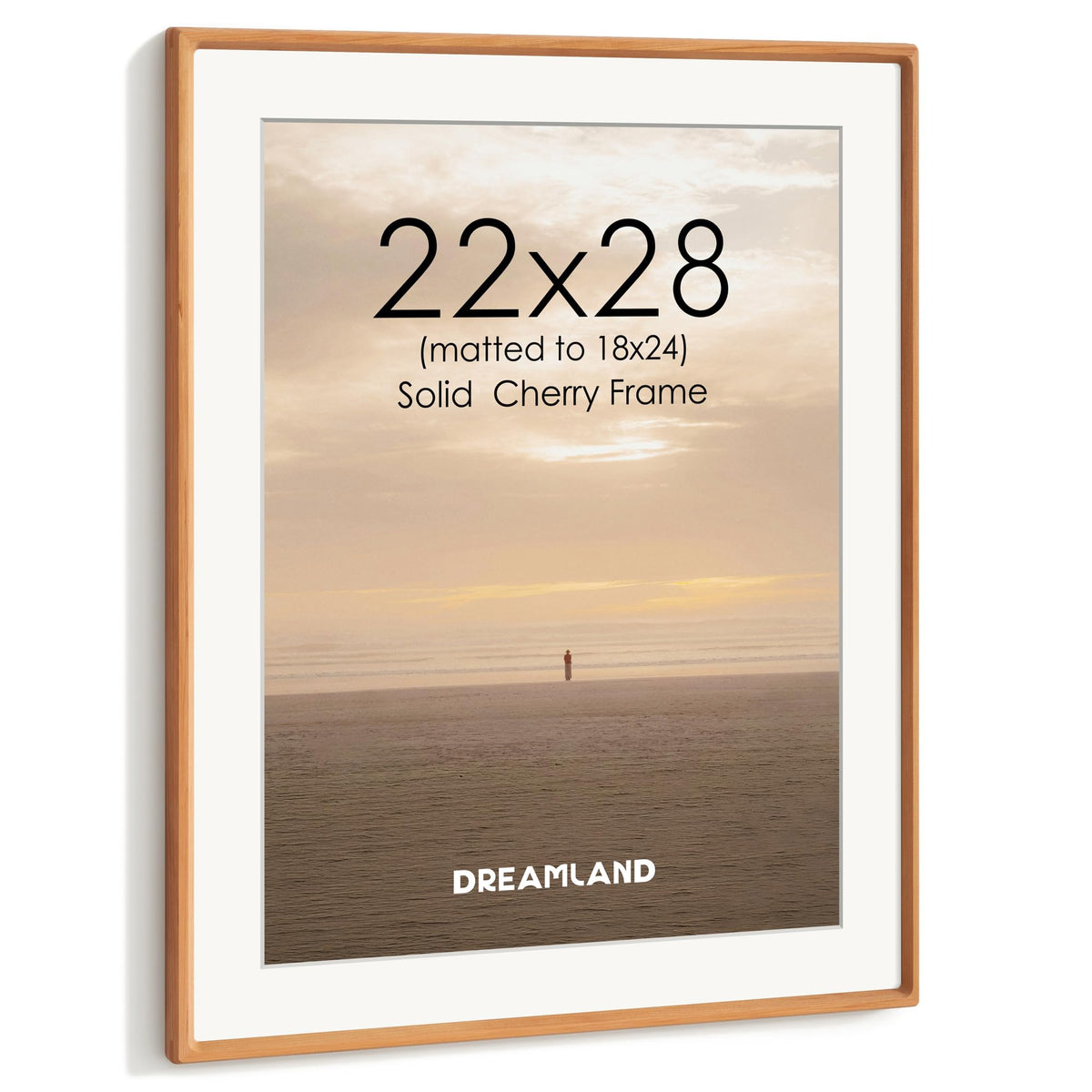 Dreamland 5x7 Picture Frame, USA-Sourced Oak Wood Photo Frames with HD Tempered Glass, 5 x 7 Wooden Frame Matted to 4 x 6, 5x7 Frames Handcrafted Rounded Corner for Tabletop or Wall Display