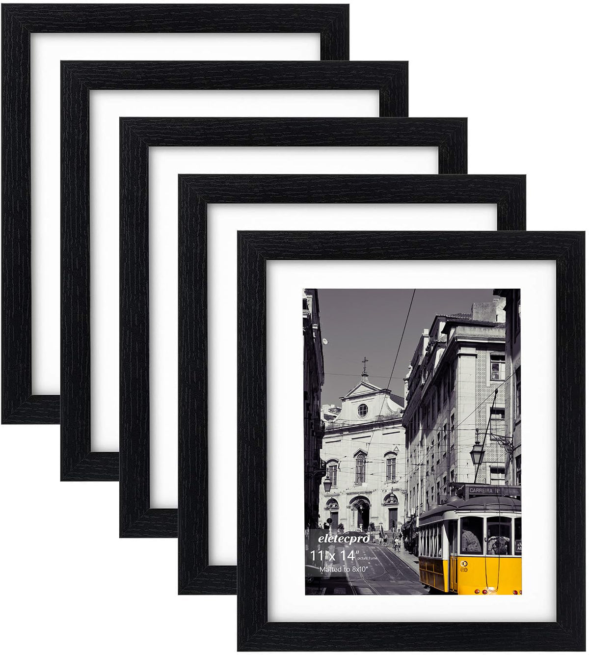 eletecpro 8x10 Picture Frames, Acrylic Cover, Black, Set of 10