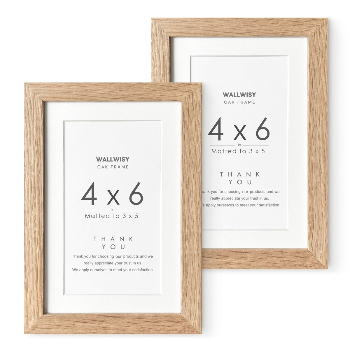 5x7 Picture Frame, Solid Oak Wood 5x7 Photo Frame with Mat to 4x6