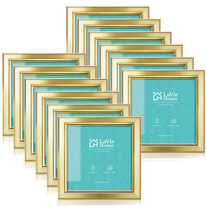 LaVie Home 4x6 Picture Frames (12 Pack, Gold) Simple Designed Photo Frame with High Definition Glass for Wall Mount & Table Top Display, Set of 12 Classic Collection