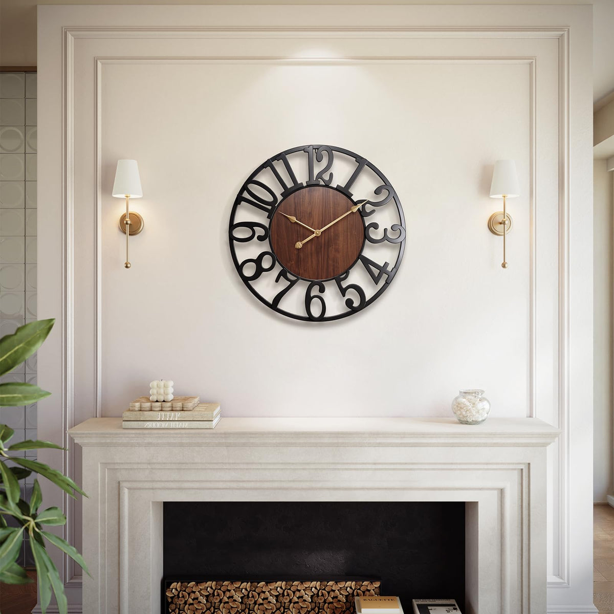 Vantic 32 Inch Large Wall Clock, Roman Numeral Metal Oversized Wall Clocks
