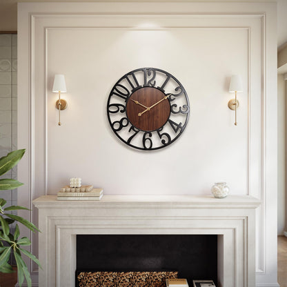 Vantic 32 Inch Large Wall Clock, Roman Numeral Metal Oversized Wall Clocks