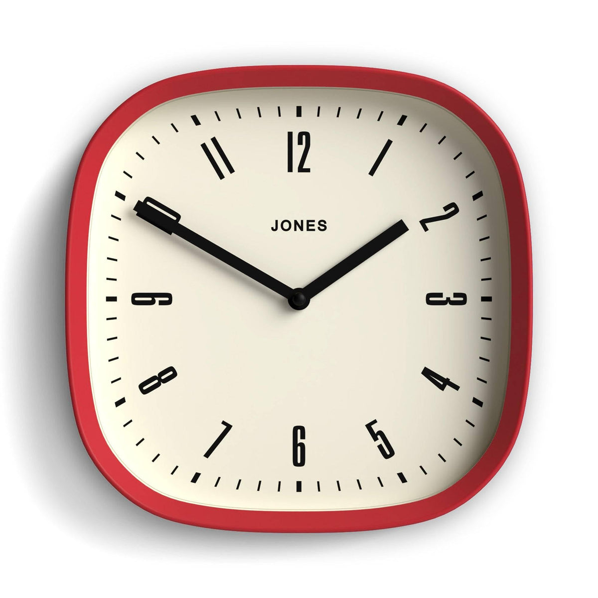 JONES CLOCKS® Marvel wall Clock | Retro Rounded Square Clock | 10" | Black