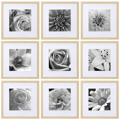 eletecpro Picture Frames Set of 9, 12x12 in, Acrylic Cover, Black