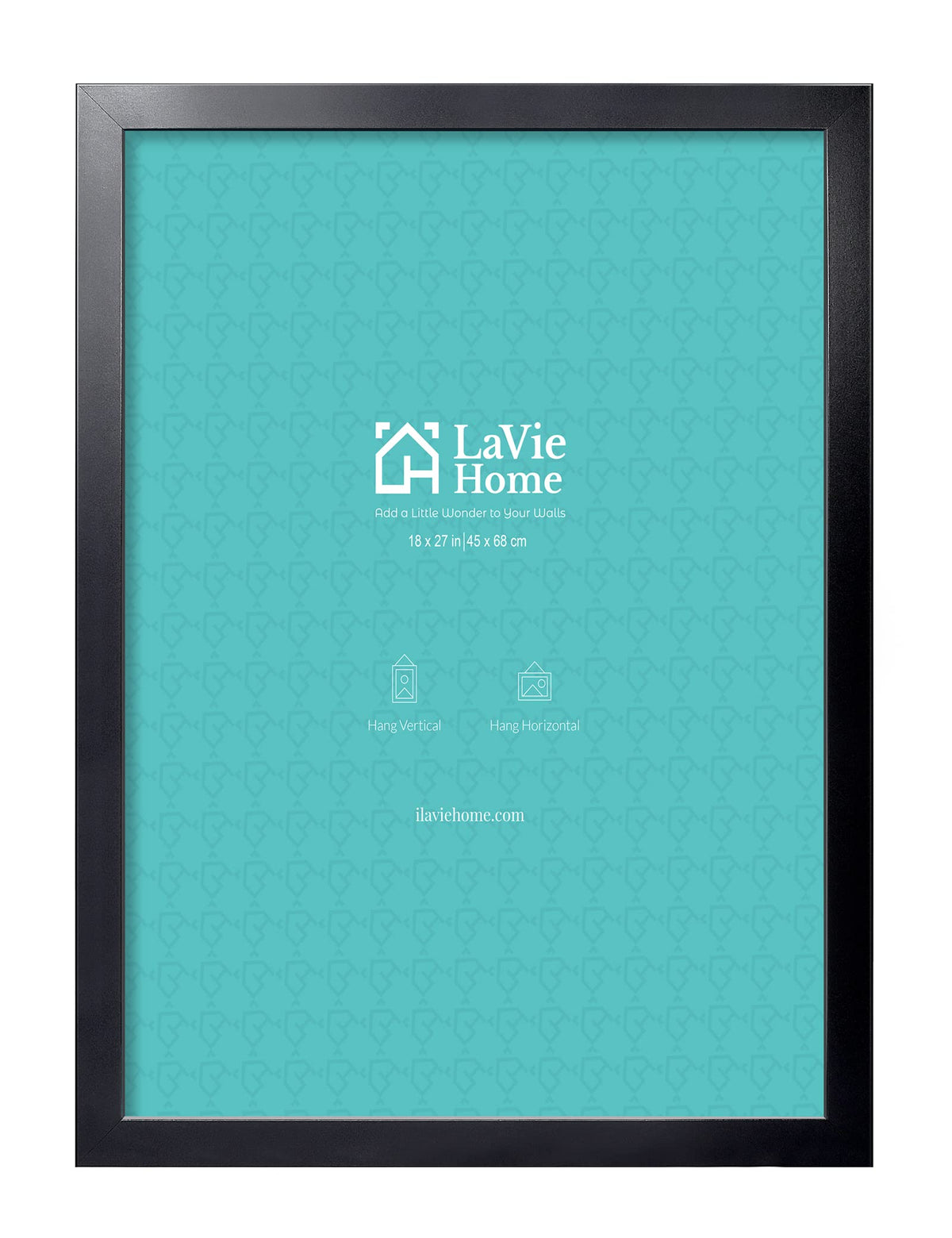 LaVie Home 14x18 Picture Frame Black Poster Frame,Display Pictures 12x16 with Mat or 14x18 Without Mat, Stable and Sturdy Frame and Polished Plexiglass, Horizontal and Vertical Format of The Walls