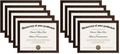 upsimples Certificate Frame, 8.5 by 11 Glass Diploma Frames, 5 Pack, Black