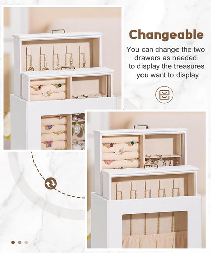Homde Display Jewelry Box for Girls: Starter Organizer with Clear Window
