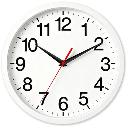 Rohioue Wall Clock Analog 10 Inch Black Battery Operated Silent Clock