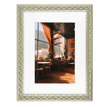Golden State Art 11x14 Bronze Photo Frame White Mat for 8x10 Real Glass
